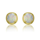 STERLING SILVER GOLD PLATED 6MM OPAL STUDS - Masterpiece Jewellery Opal & Gems Sydney Australia | Online Shop
