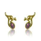 Sterling Silver gold plated Kangaroo Opal studs - Masterpiece Jewellery Opal & Gems Sydney Australia | Online Shop