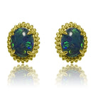 Sterling Silver Gold plated Opal triplets 9x7mm studs - Masterpiece Jewellery Opal & Gems Sydney Australia | Online Shop
