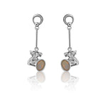 Sterling Silver Koala dangling White Opal earrings - Masterpiece Jewellery Opal & Gems Sydney Australia | Online Shop