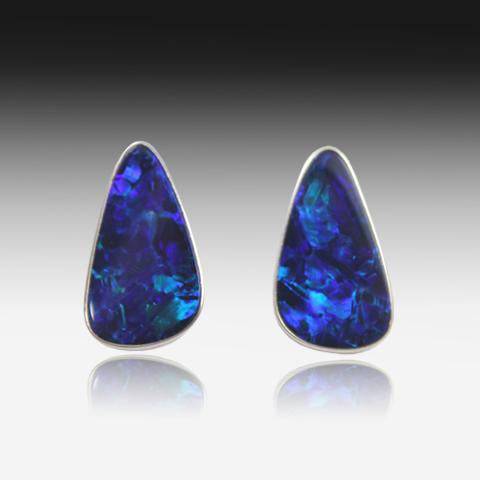 Sterling Silver Opal earrings - Masterpiece Jewellery Opal & Gems Sydney Australia | Online Shop