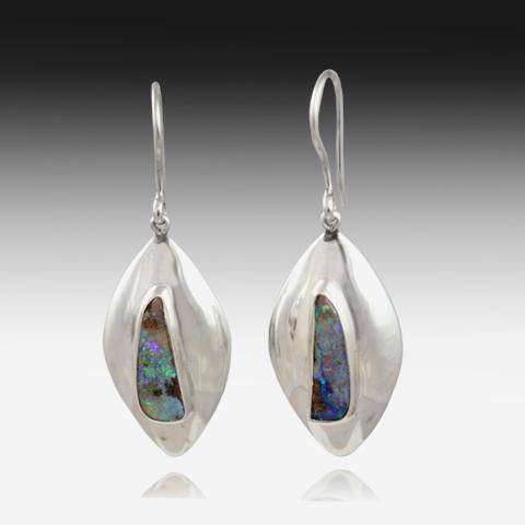 Sterling Silver Opal earrings - Masterpiece Jewellery Opal & Gems Sydney Australia | Online Shop