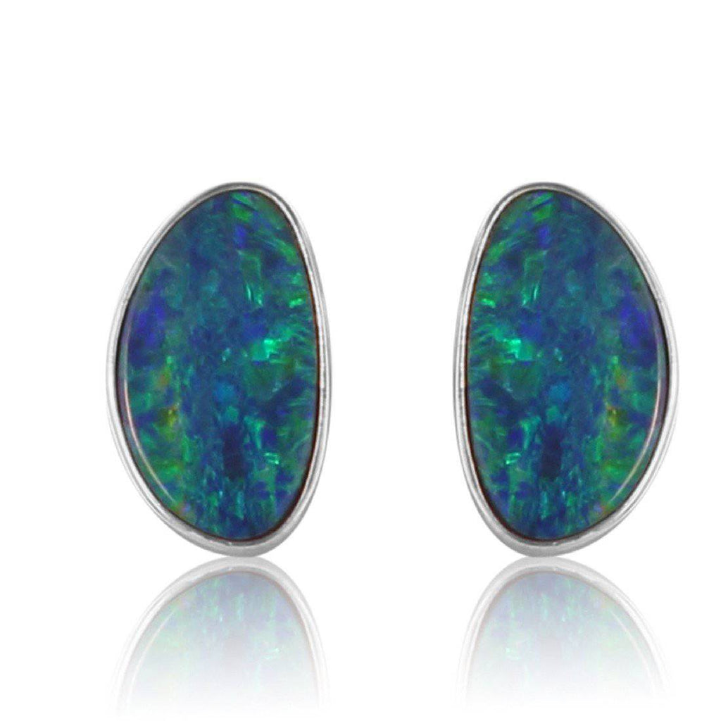Sterling Silver opal earrings - Masterpiece Jewellery Opal & Gems Sydney Australia | Online Shop