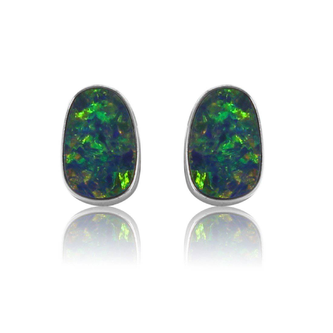 Sterling Silver Opal studs - Masterpiece Jewellery Opal & Gems Sydney Australia | Online Shop