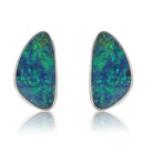 Sterling Silver Opal triangle shape studs - Masterpiece Jewellery Opal & Gems Sydney Australia | Online Shop