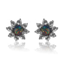 Sterling Silver Opal triplet 4mm cluster studs - Masterpiece Jewellery Opal & Gems Sydney Australia | Online Shop