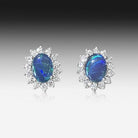 Sterling Silver Opal triplet cluster earrings - Masterpiece Jewellery Opal & Gems Sydney Australia | Online Shop