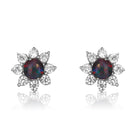 Sterling Silver Opal triplet cluster round earrings - Masterpiece Jewellery Opal & Gems Sydney Australia | Online Shop