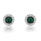 Sterling Silver Opal triplet cluster round earrings - Masterpiece Jewellery Opal & Gems Sydney Australia | Online Shop