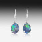 Sterling Silver Opal triplet dangling earrings - Masterpiece Jewellery Opal & Gems Sydney Australia | Online Shop
