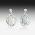 Sterling Silver pair of Halo Opal earrings - Masterpiece Jewellery Opal & Gems Sydney Australia | Online Shop