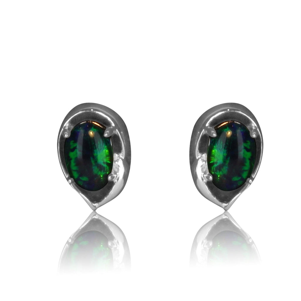 Sterling Silver teardrop Opal triplet earrings - Masterpiece Jewellery Opal & Gems Sydney Australia | Online Shop