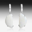 Sterling Silver White Opal dangling earrings - Masterpiece Jewellery Opal & Gems Sydney Australia | Online Shop
