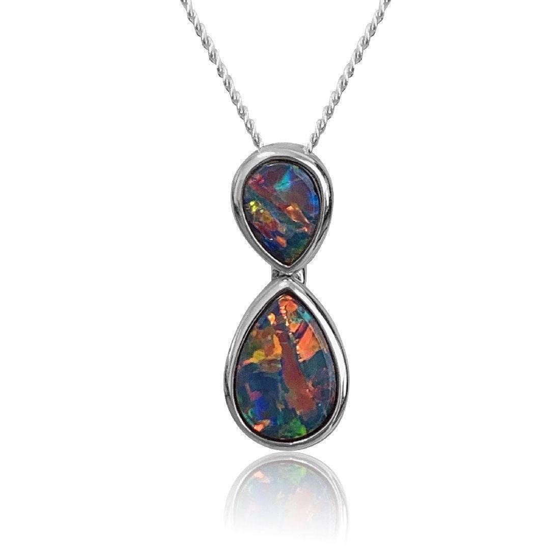 14kt White Gold Opal Pendant - Masterpiece Jewellery Opal & Gems Sydney Australia | Online Shop