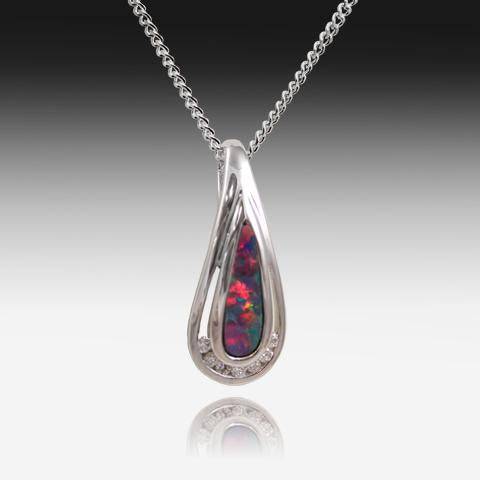 14kt White Gold Opal pendant - Masterpiece Jewellery Opal & Gems Sydney Australia | Online Shop