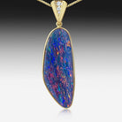 14kt Yellow Gold Opal and Diamond pendant - Masterpiece Jewellery Opal & Gems Sydney Australia | Online Shop