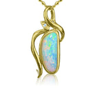 14kt Yellow Gold Opal and diamond pendant - Masterpiece Jewellery Opal & Gems Sydney Australia | Online Shop