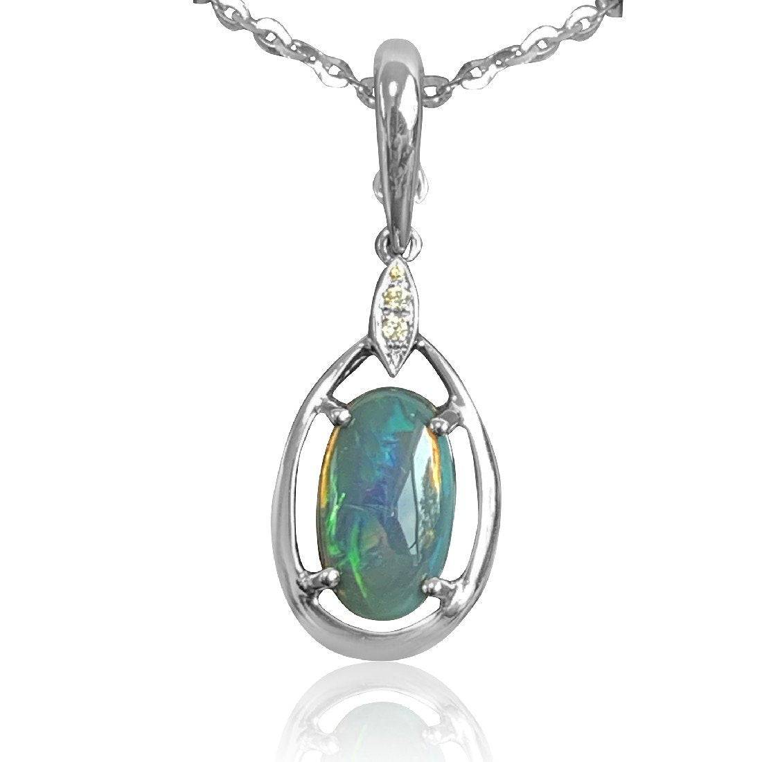18kt Black Opal and Diamond pendant - Masterpiece Jewellery Opal & Gems Sydney Australia | Online Shop