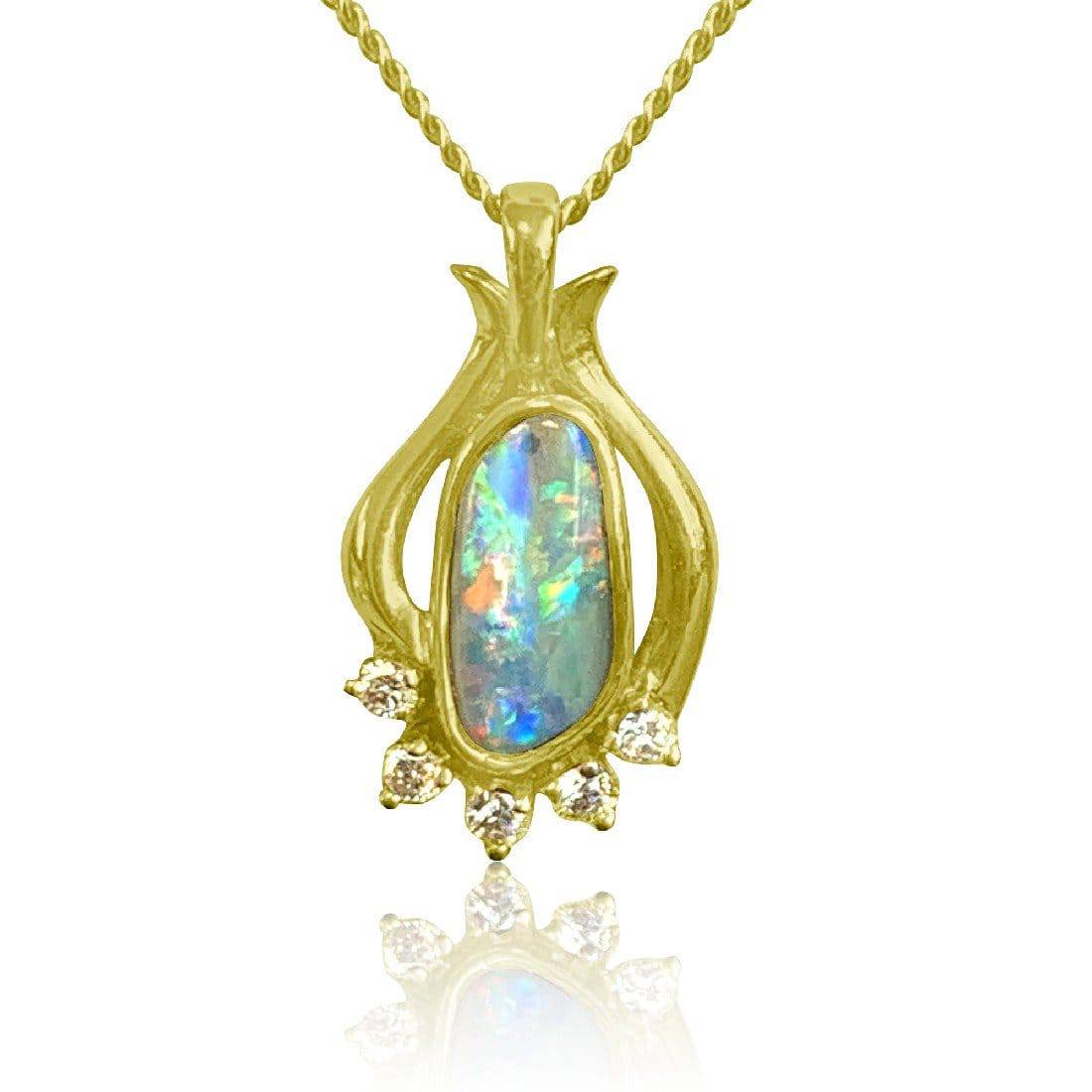 18kt Boulder Opal Diamond pendant - Masterpiece Jewellery Opal & Gems Sydney Australia | Online Shop