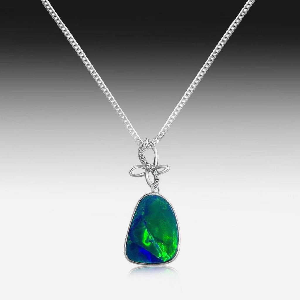 18kt Opal and diamond pendant - Masterpiece Jewellery Opal & Gems Sydney Australia | Online Shop