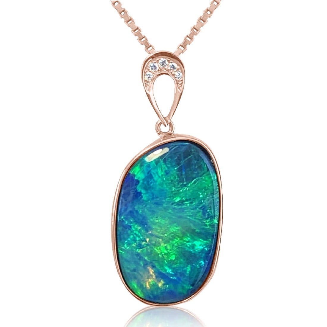 18kt Rose Gold Opal pendant - Masterpiece Jewellery Opal & Gems Sydney Australia | Online Shop