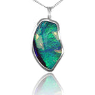 18KT WHITE GOLD BOULDER OPAL 46CT PENDANT - Masterpiece Jewellery Opal & Gems Sydney Australia | Online Shop