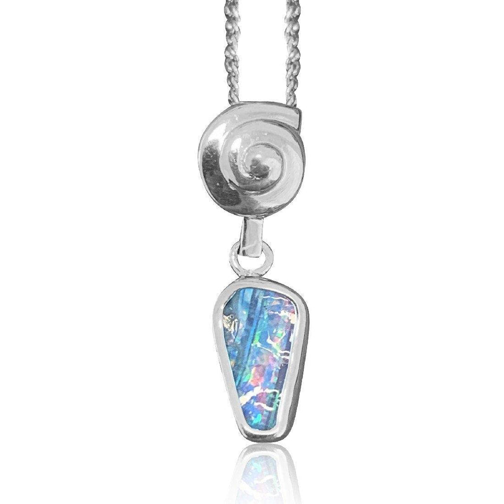 18kt White Gold Boulder Opal pendant - Masterpiece Jewellery Opal & Gems Sydney Australia | Online Shop