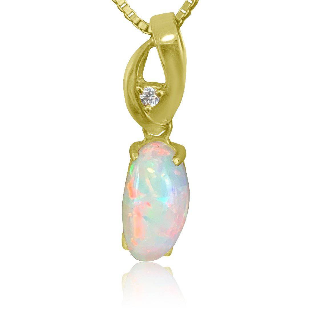 18kt White Opal and Diamond pendant - Masterpiece Jewellery Opal & Gems Sydney Australia | Online Shop