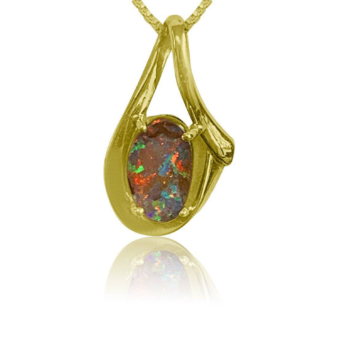 18kt Yellow Gold Boulder Opal 1.68ct pendant - Masterpiece Jewellery Opal & Gems Sydney Australia | Online Shop
