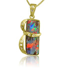 18kt Yellow Gold Boulder Opal and Diamond pendant - Masterpiece Jewellery Opal & Gems Sydney Australia | Online Shop