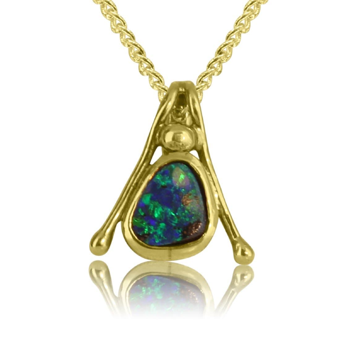 18kt Yellow Gold Boulder Opal pendant - Masterpiece Jewellery Opal & Gems Sydney Australia | Online Shop
