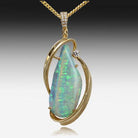 18kt Yellow Gold Opal and Diamond pendant - Masterpiece Jewellery Opal & Gems Sydney Australia | Online Shop