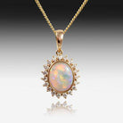 18kt Yellow Gold Opal and Diamond pendant - Masterpiece Jewellery Opal & Gems Sydney Australia | Online Shop