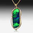 18kt Yellow Gold Opal and Diamond pendant - Masterpiece Jewellery Opal & Gems Sydney Australia | Online Shop