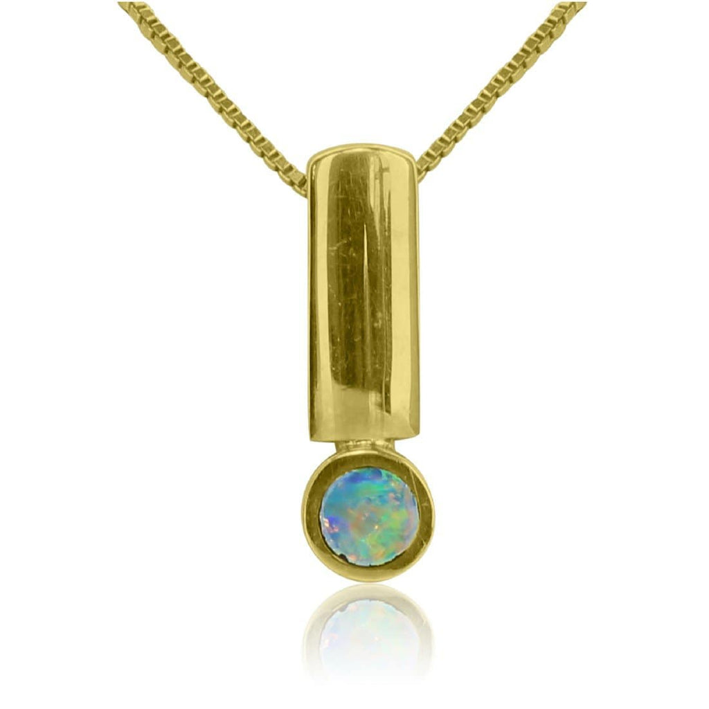 18kt Yellow Gold Opal Inlay pendant - Masterpiece Jewellery Opal & Gems Sydney Australia | Online Shop