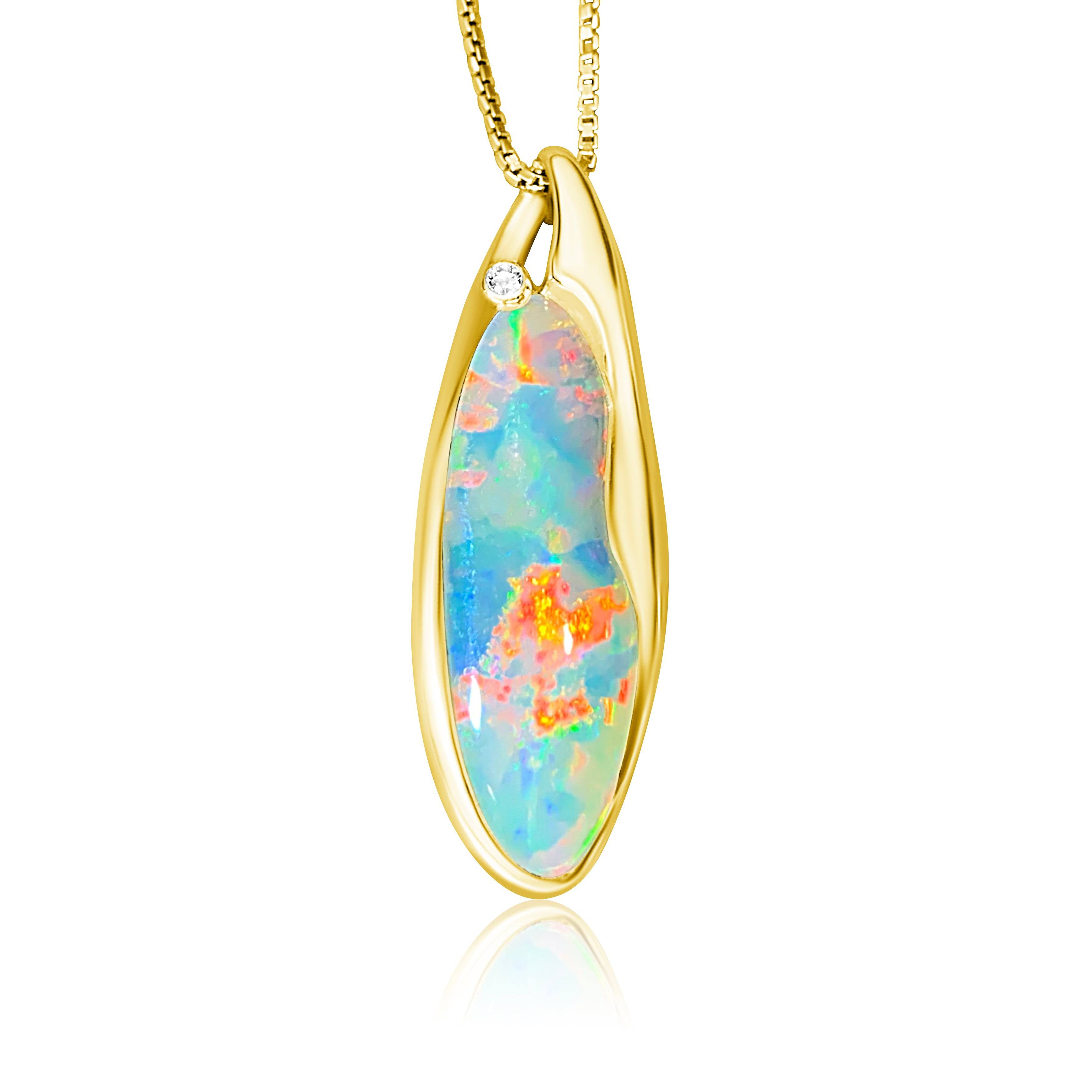 18kt Yellow Gold Opal pendant - Masterpiece Jewellery Opal & Gems Sydney Australia | Online Shop