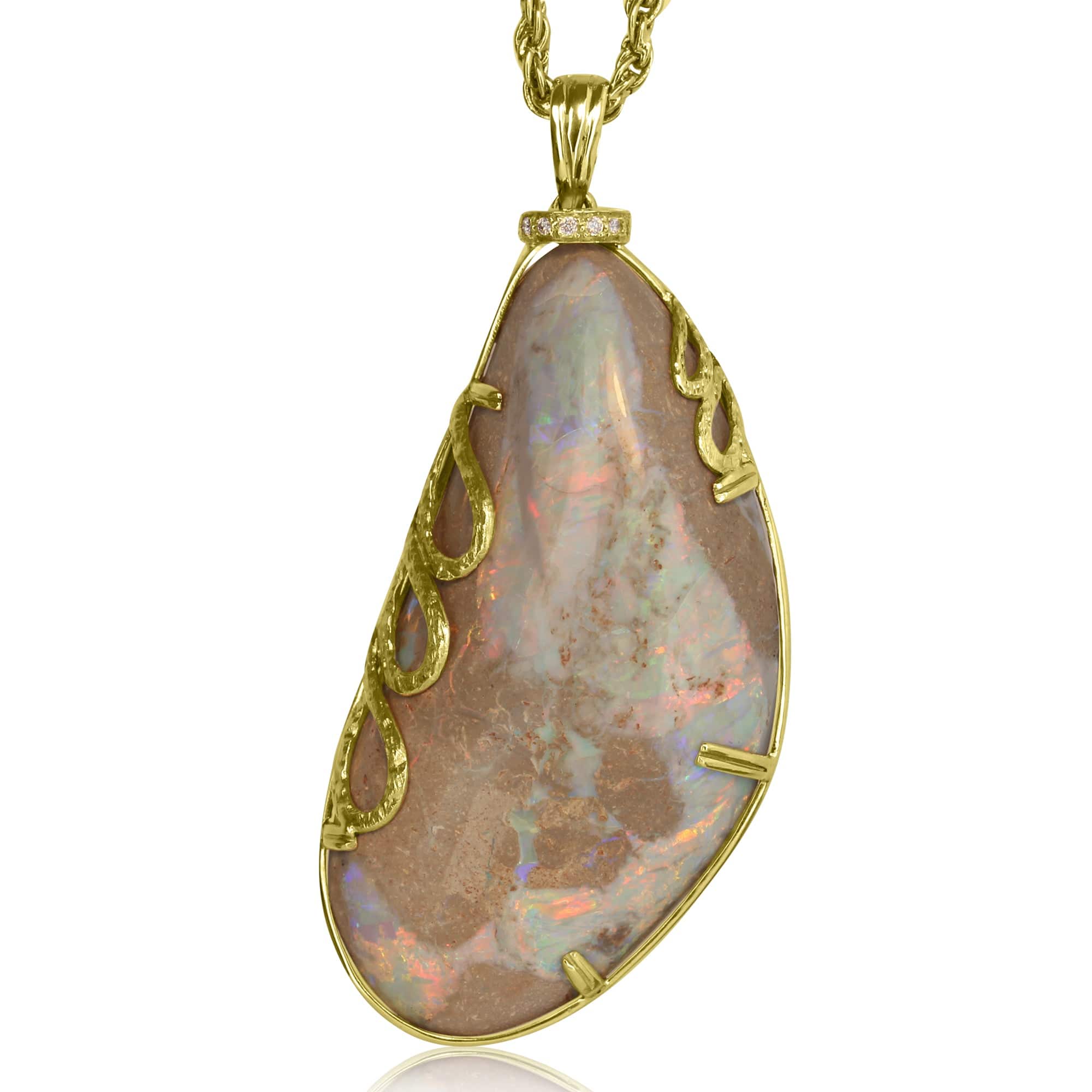 18kt Yellow Gold Opal shell 108ct pendant - Masterpiece Jewellery Opal & Gems Sydney Australia | Online Shop