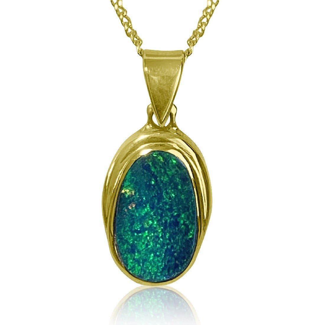 18kt Yellow Gold pendant with Black Opal - Masterpiece Jewellery Opal & Gems Sydney Australia | Online Shop