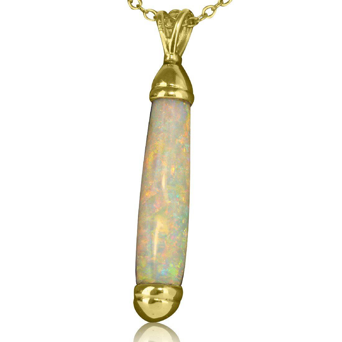 18kt Yellow Gold Pipe Opal pendant - Masterpiece Jewellery Opal & Gems Sydney Australia | Online Shop
