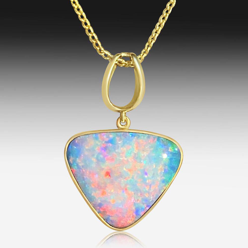 9kt Yellow Gold Black Opal pendant - Masterpiece Jewellery Opal & Gems Sydney Australia | Online Shop