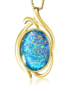 One Sterling Silver Gold Plated 18x13mm Opal triplet bezel set - Masterpiece Jewellery Opal & Gems Sydney Australia | Online Shop