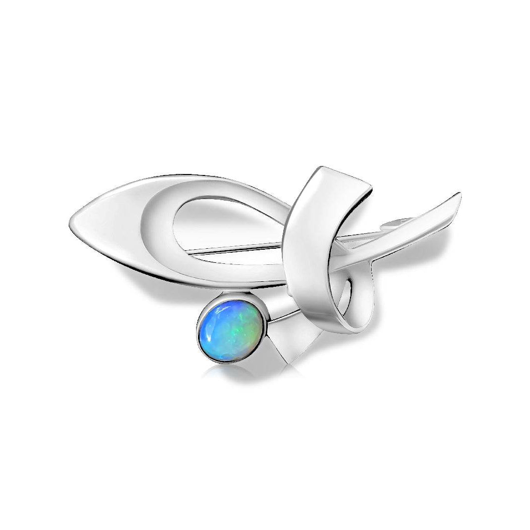 Sterling Silver Black Opal brooch - Masterpiece Jewellery Opal & Gems Sydney Australia | Online Shop
