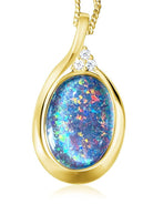 Sterling Silver Gold Plated 18x13mm Opal triplet pendant - Masterpiece Jewellery Opal & Gems Sydney Australia | Online Shop
