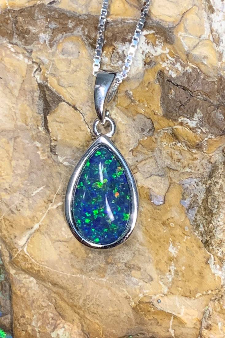 Sterling Silver Opal triplet pendant - Masterpiece Jewellery Opal & Gems Sydney Australia | Online Shop