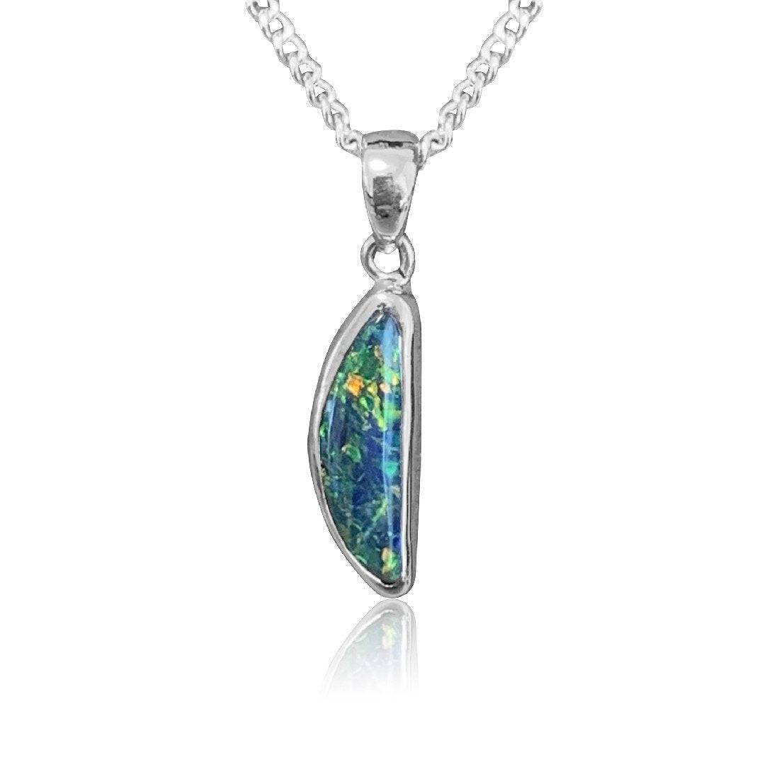 One 9kt White Gold Black Opal pendant - Masterpiece Jewellery Opal & Gems Sydney Australia | Online Shop