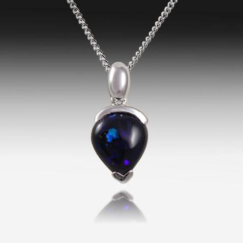 STERLIGN SILVER BLACK OPAL PENDANT - Masterpiece Jewellery Opal & Gems Sydney Australia | Online Shop