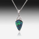 STERLING SILVER BLACK OPAL PENDANT - Masterpiece Jewellery Opal & Gems Sydney Australia | Online Shop