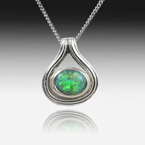 STERLING SILVER BLACK OPAL PENDANT - Masterpiece Jewellery Opal & Gems Sydney Australia | Online Shop