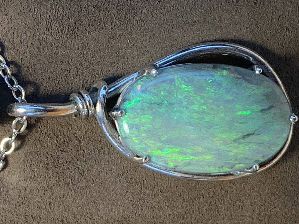 Sterling Silver Black Opal pendant - Masterpiece Jewellery Opal & Gems Sydney Australia | Online Shop