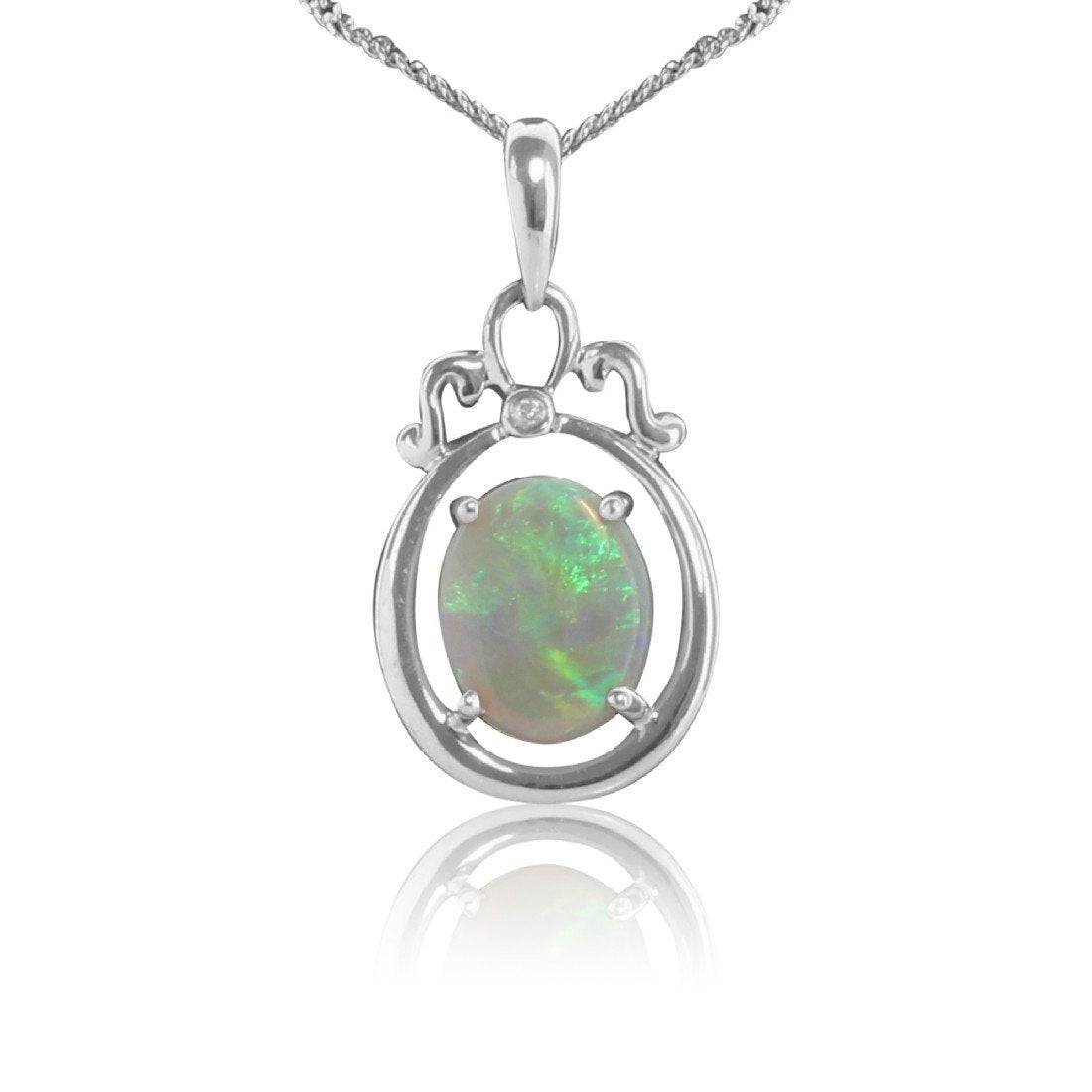 Sterling Silver Black Opal pendant - Masterpiece Jewellery Opal & Gems Sydney Australia | Online Shop